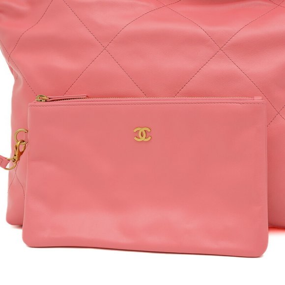 CHANEL 22 Small Chain Shoulder Bag Calfskin Pink AS3260 - Picture 5 of 9